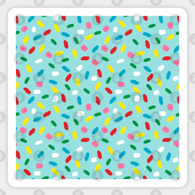 Colorful sprinkles on blue melting icing Sticker by marufemia